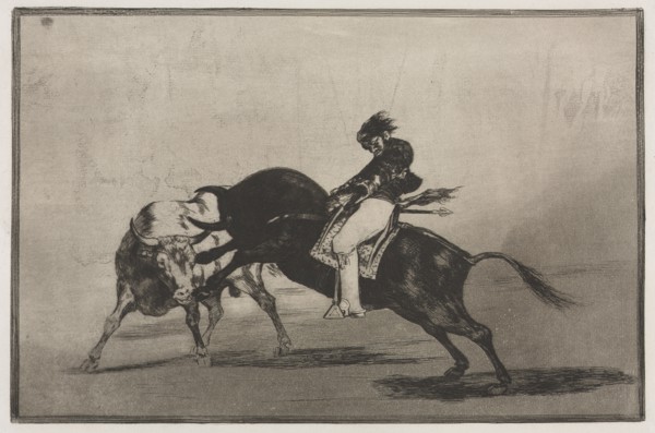 Bullfights:  The Same Ceballos Mounted on Another Bull Breaks Short Spears in the Ring at Madrid,