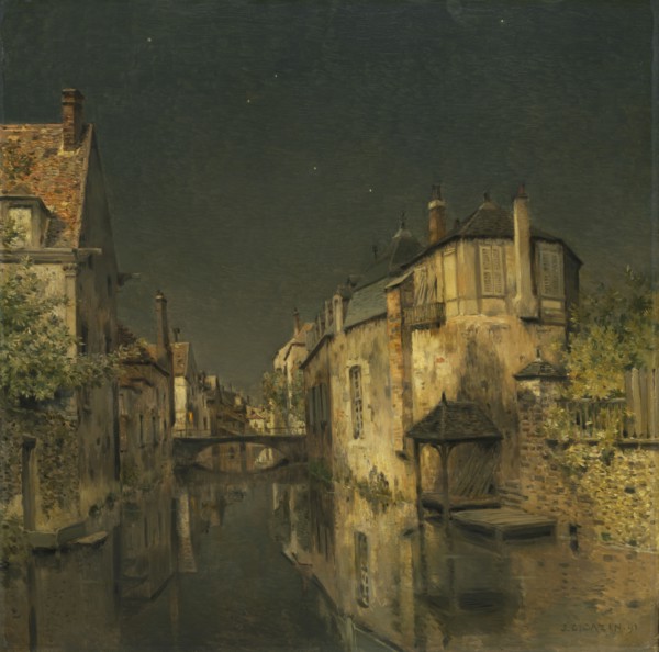 Midnight, 1891. Jean-Charles Cazin (French, 1841-1901). Oil on fabric; framed: 113 x 112.4 x 11.4