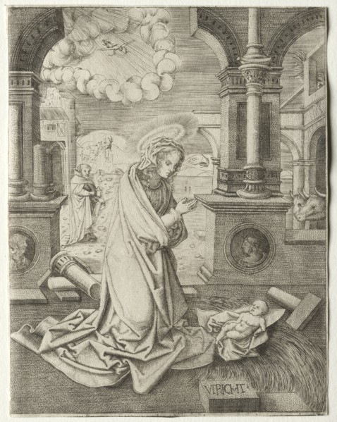 The Nativity, 1520s. Allaert Claesz (Netherlandish, fl. 1508-1534). Engraving; sheet: 13.8 x 10.7