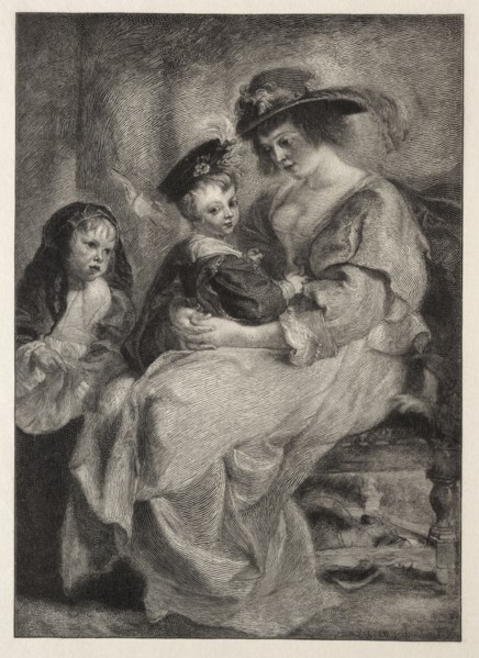 Helen Fourment and her Children, 1894. Timothy Cole (American, 1852-1931). Wood engraving