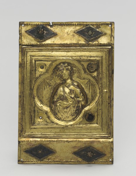 Ornamental Plaque, c. 1380-1400. Italy, Tuscany, 14th century. Champlevé enamel, glass paste