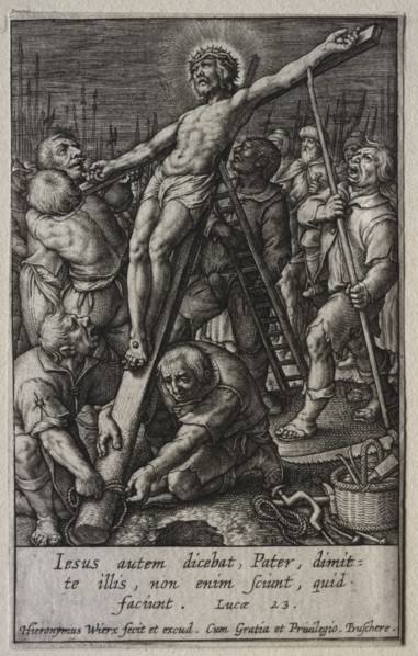 The Passion: Christ Being Crucified. Hieronymus Wierix (Flemish, 1553-1619). Engraving