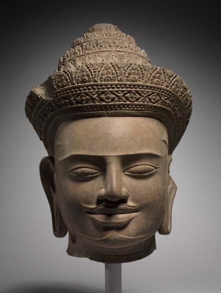 Head of a Deity or a Deified King, mid 900s. Cambodia, Koh Ker, Reign of Jayavarman IV, 928-941.