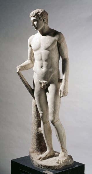 Statue of an Athlete, 1-100. Italy, Roman, 1st Century. Marble; overall: 173.9 cm (68 7/16 in.).