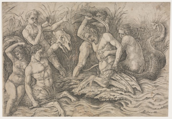 Battle of the Sea Gods - right portion, c. 1485-88. Andrea Mantegna (Italian, 1431-1506).