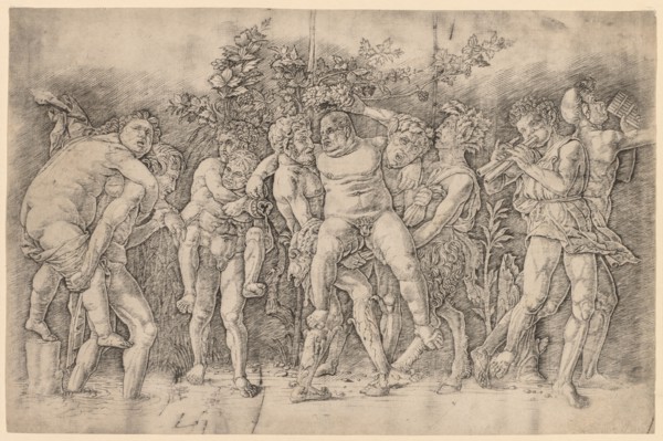 Bacchanal with Silenus. Andrea Mantegna (Italian, 1431-1506). Engraving
