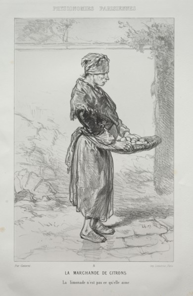 La Marchande de Citrons. Paul Gavarni (French, 1804-1866). Lithograph