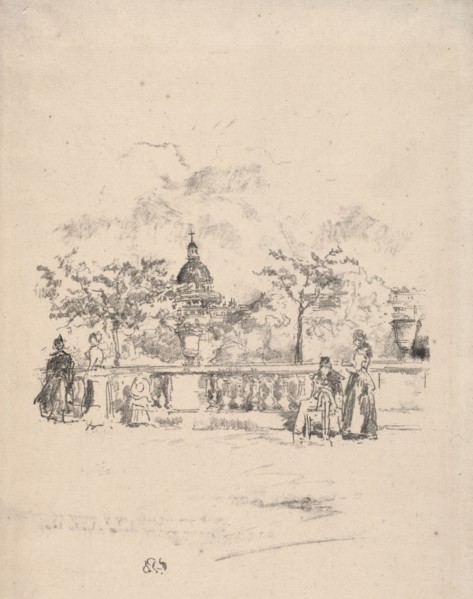 Pantheon from the Terrace of the Luxembourg Gardens, 1893. James McNeill Whistler (American,