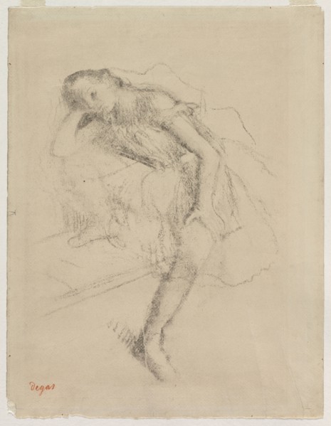 Dancer at Rest, c. 1895. Edgar Degas (French, 1834-1917). Charcoal; sheet: 42.5 x 32.9 cm (16 3/4 x