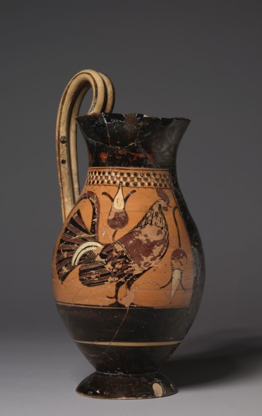Corinthian Olpe (Pitcher), c. 575 BC. Greece, Corinth, 6th Century BC. Black-figure terracotta;