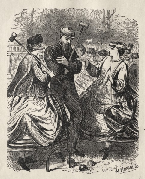 Our Croquet Party, 1864. George Louis Palmella Busson Du Maurier (British, 1834-1896). Wood