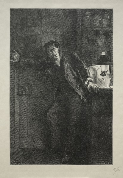 The Coat with the Fur Lining, 1869. Charles Samuel Keene (British, 1823-1891). Wood engraving