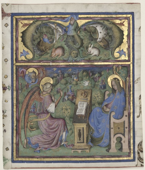 Initial M[issus est] Excised from an Antiphonary: The Annunciation, 1430-1438. Stefano da Verona