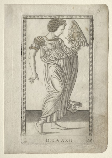 Logic (from the Tarocchi, series C:  Liberal Arts, #22), before 1467. Master of the E-Series