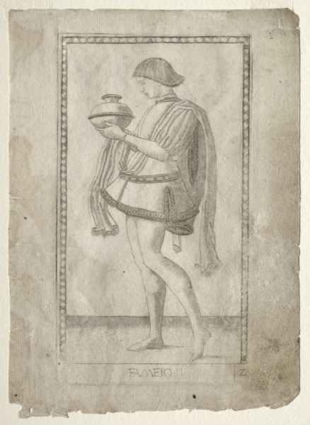 The Servant (from the Tarocchi, series E: Conditions of Man, #2), before 1467. Master of the