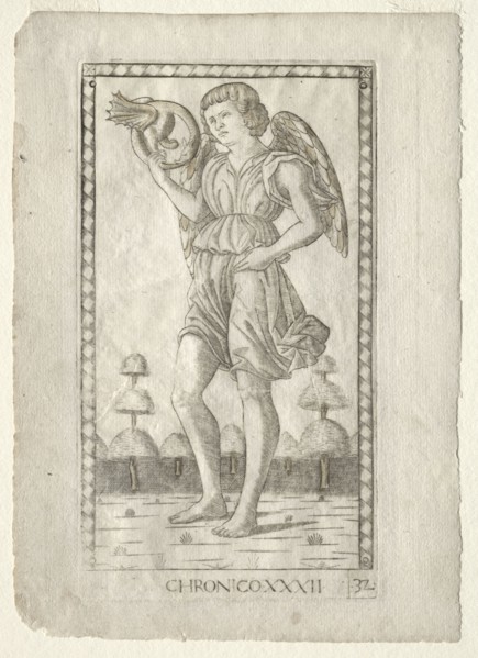 Genius of Time (from the Tarocchi, series B: Cosmic Principles & Virtues, #32), before 1467. Master