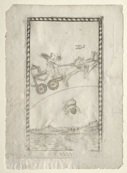 Sun (from the Tarocchi, series A:  Firmaments of the Universe, #44), before 1467. Master of the