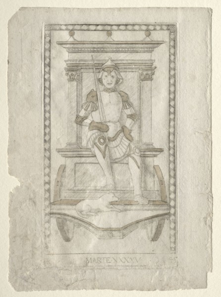 Mars (from the Tarocchi, series A:  Firmaments of the Universe, #45), before 1467. Master of the