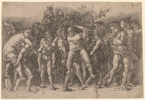 Bacchanal with Silenus. Giovanni Antonio da Brescia (Italian), after Andrea Mantegna (Italian,
