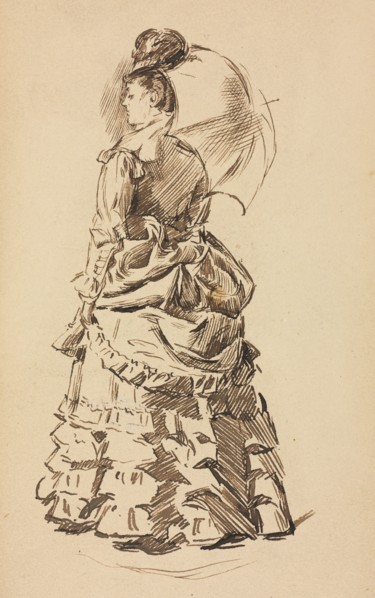 Study for "Mind and Matter". Charles Samuel Keene (British, 1823-1891). Pen and ink; sheet: 21.5 x