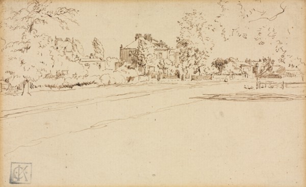 House in Hammersmith. Charles Samuel Keene (British, 1823-1891). Pen and ink; sheet: 11.5 x 17.8 cm