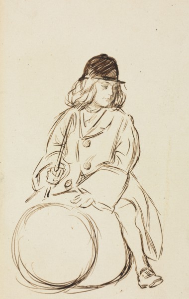 Portrait of Little Corbauld. Charles Samuel Keene (British, 1823-1891). Pen and ink; sheet: 18.1 x