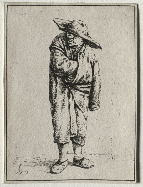 Peasant with his hand in his cloak. Adriaen van Ostade (Dutch, 1610-1684). Etching