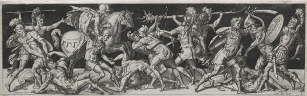 Combats and Triumphs, probably 1560s. Etienne Delaune (French, 1518/19-c. 1583). Engraving; image: