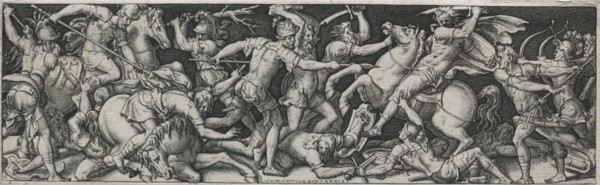 Combats and Triumphs, probably 1560s. Etienne Delaune (French, 1518/19-c. 1583). Engraving; image: