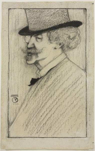 James McNeill Whistler, 1898. Ernest Haskell (American, 1876-1925). Ink and charcoal and black ink