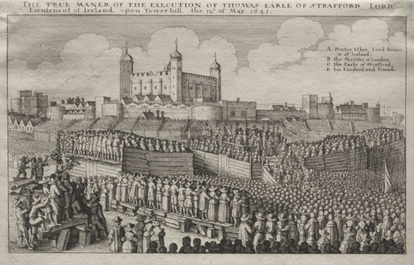 Execution of the Earl of Strafford, 1641. Wenceslaus Hollar (Bohemian, 1607-1677). Etching