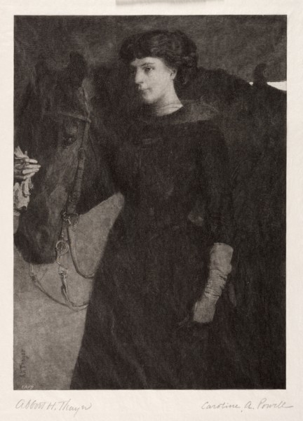 The Lady and Horse, 1887. Caroline Amelia Powell (American, 1852-1935). Wood engraving