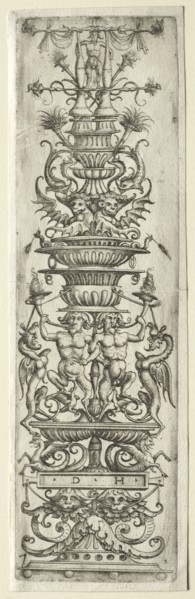 Ornament Fillet with Candelabre-Ornament. Daniel I Hopfer (German, c. 1470-1536). Etching