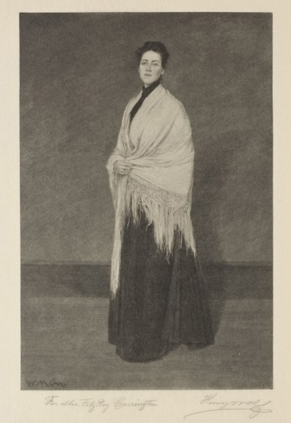 Lady with Shawl. Henry Wolf (American, 1852-1916). Wood engraving