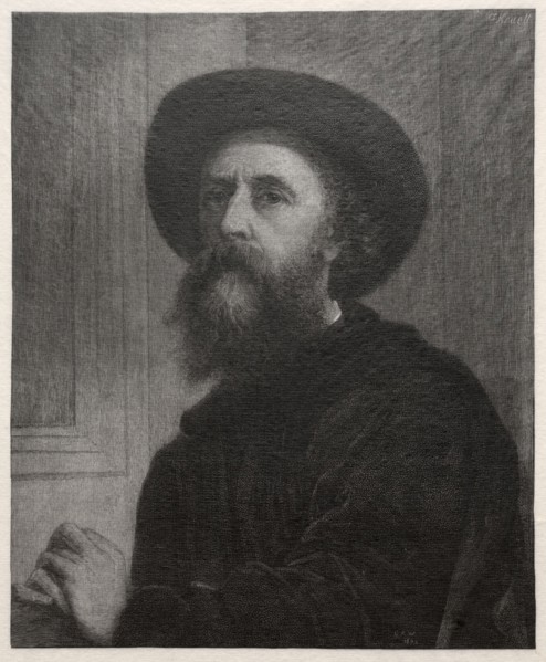 George Frederick Watts, 1887. Gustav Kruell (American, 1843-1907). Wood engraving