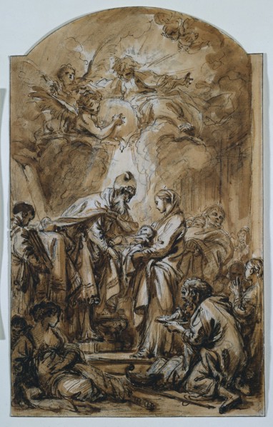 The Presentation in the Temple, c. 1770. François Boucher (French, 1703-1770). Pen and brown ink,
