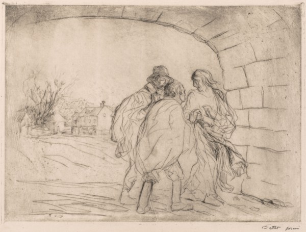 Encounter Under the Vault. Jean Louis Forain (French, 1852-1931). Etching