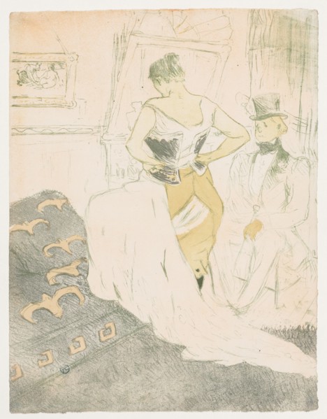 Elles: Elles: Woman In a Corset, 1896. Henri de Toulouse-Lautrec (French, 1864-1901). Color