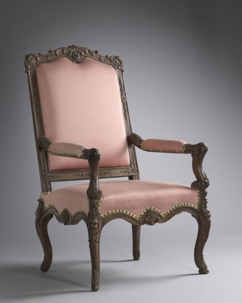 Armchair, c. 1715-1723. France, 18th century. Oak; overall: 116.9 x 71.2 x 74.3 cm (46 x 28 1/16 x