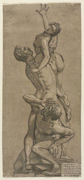 The Abduction of a Sabine Woman. Andrea Andreani (Italian, about 1558–1610), after Giambologna