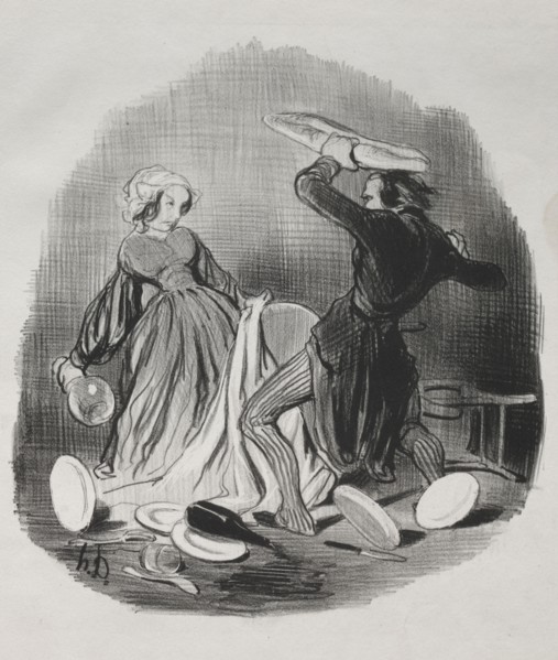 published in le Charivari (no du 6 juin 1841): Matrimonial Customs:  Ah!  you think your wife does