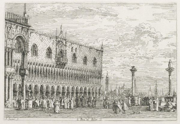 Views:  The Stone of Proclamation at Venice, 1735-1746. Antonio Canaletto (Italian, 1697-1768).