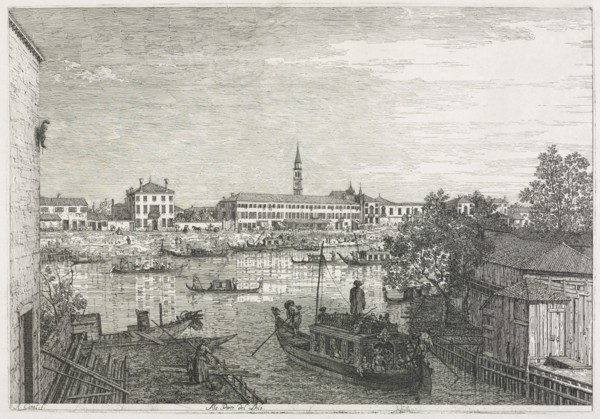 Views:  The Harbor at Dolo, 1735-1746. Antonio Canaletto (Italian, 1697-1768). Etching