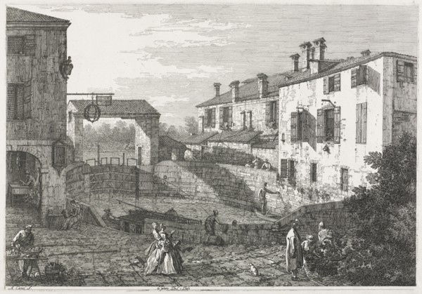 Views:  The Canal Lock at Dolo, 1735-1746. Antonio Canaletto (Italian, 1697-1768). Etching