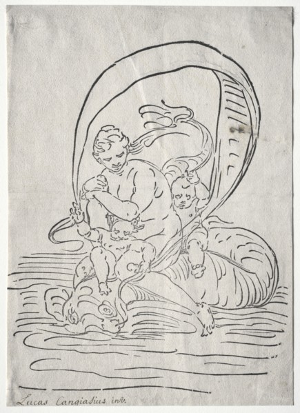 The Triumph of Amphitrite. Luca Cambiaso (Italian, 1527-1585). Woodcut