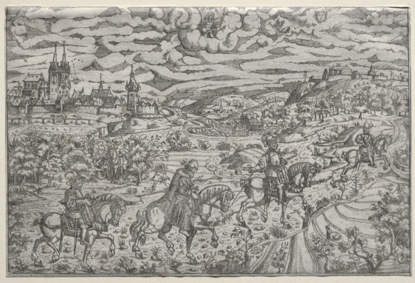 The Arrest of Jerome Baumgaertner, Doctor of Nurnberg. Mathis Zündt (German, c. 1498-1572). Etching