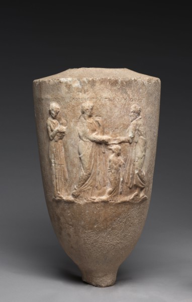 Gravestone in the Form of a Lekythos, 300s BC. Greece, Athens, 4th Century BC. Marble; overall: 53