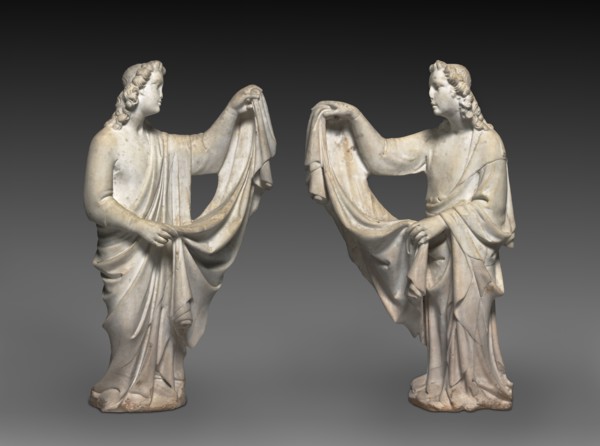 Angel from a Tomb, 1330-50. Workshop of Tino di Camaino (Italian, c. 1285-1337). Marble; overall: