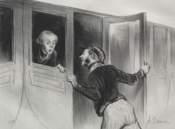 published in le Charivari (no du 28 Octobre 1843): The Railroads, plate 11: The Hazard of Sleeping
