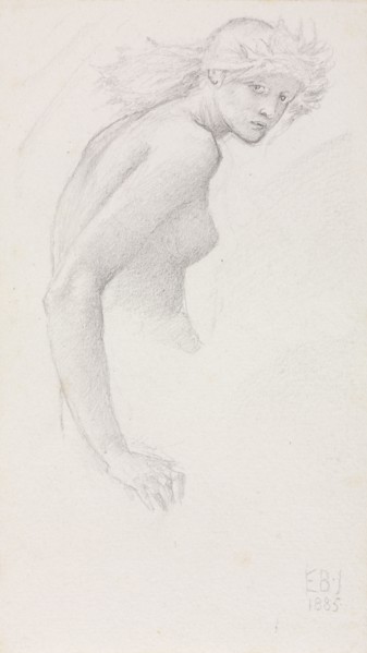 Study of a Female Figure, 1885. Edward Burne-Jones (British, 1833-1898). Graphite; sheet: 21.9 x 12
